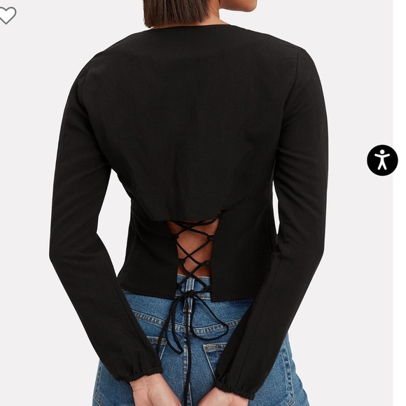 INTERMIX Tops - INTERMIX Marseille Lace-Up Top black size 8
